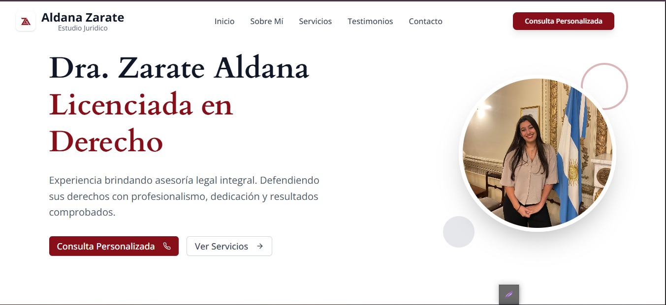Landing page de Dra. Aldana Zarate