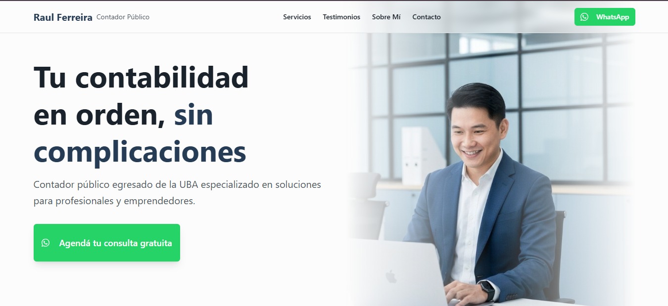Landing page de Lic. Raul Ferreira